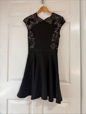 Black Lace Fit & Flare Dress